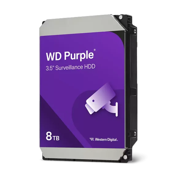 Western Digital 8TB WD Purple Surveillance Hard Drive, 3.5" Internal Hard Drive HDD, 256MB Cache, CMR - WD85PURZ