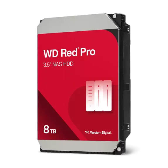 Western Digital 8TB WD Red Pro NAS SATA HDD, 3.5" Internal Hard Drive HDD, 7200 RPM, 256MB Cache, CMR - WD8005FFBX