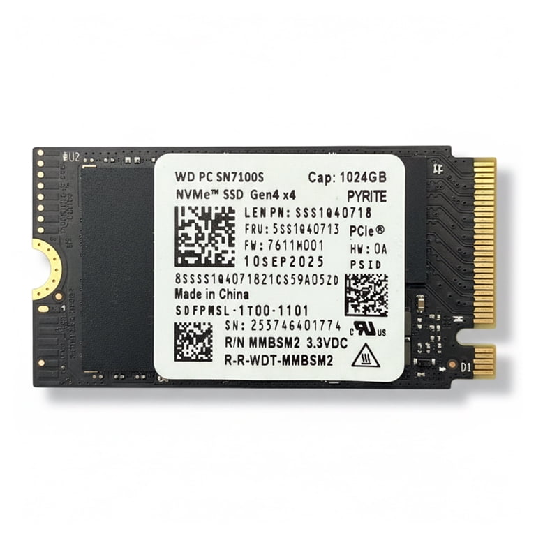 Western Digital PC SN7100S NVMe SSD 1024GB 2242 Gen 4x4 SDFPMSL