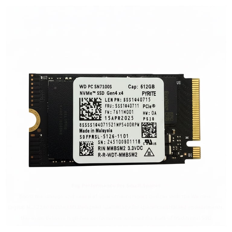 Western Digital PC SN7100S NVMe SSD Solid State Drive 2242 512GB
