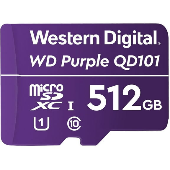 WD Purple QD101 512 GB Class 10/UHS-I U1 microSDXC Card WDD512G1P0C