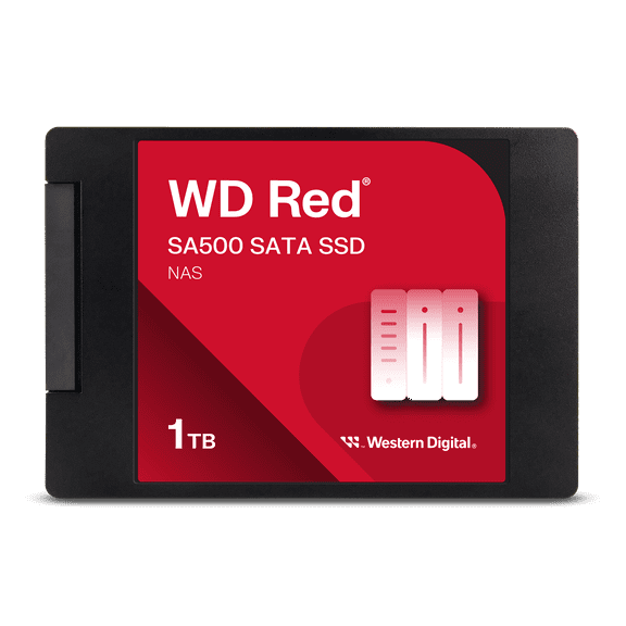 Western Digital 1TB WD Red SA500 NAS SATA SSD, Internal 2.5”/7mm Cased Solid State Drive - WDS100T1R0A-68A4W0