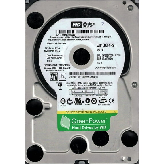Western Digital WD1000FYPS-01ZKB0 DCM: HARCHT2ABB 1TB
