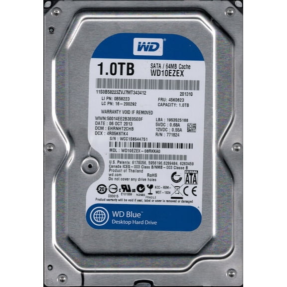 Western Digital WD10EZEX-08RKKA0 DCM: EHRNHT2CHB 1TB