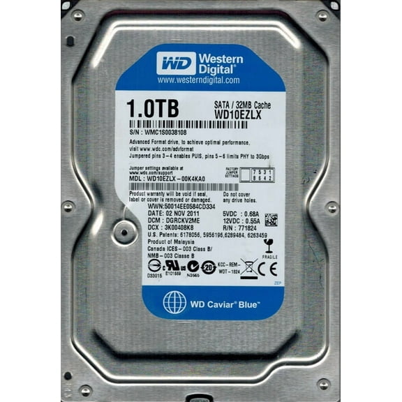Western Digital WD10EZLX-00K4KA0 1TB DCM: DGRCKV2ME