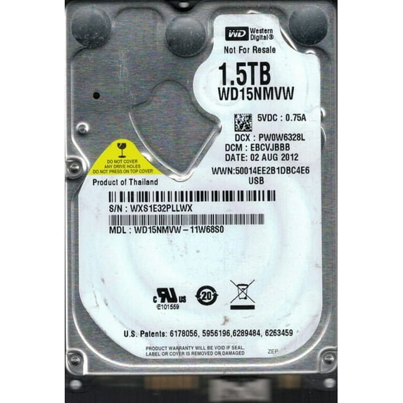 Western Digital WD15NMVW-11W68S0 1.5TB USB 3.0 DCM: EBCVJBBB WXS1E