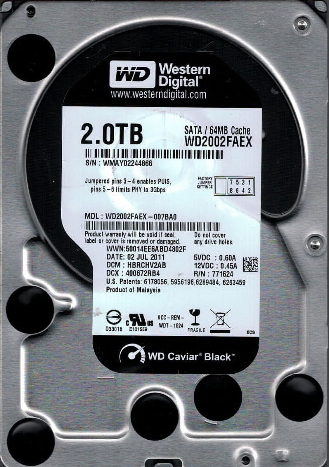Western Digital WD2002FAEX 2TB 7200rpm SerialATA 6Gb/s 64MB 3.5