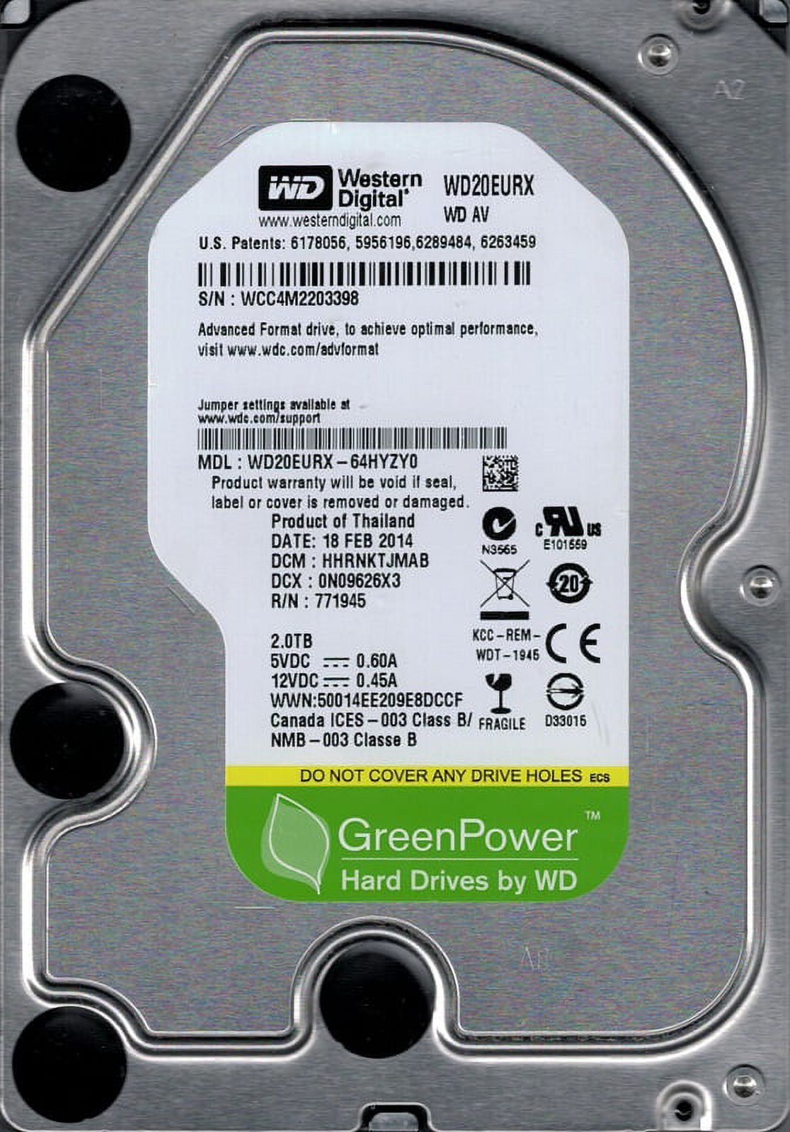 WESTERN DIGITAL WD2002FAEX-007BA0 2TB 3.5 SATA HARD DRIVE HDD black WD 7200RPM e