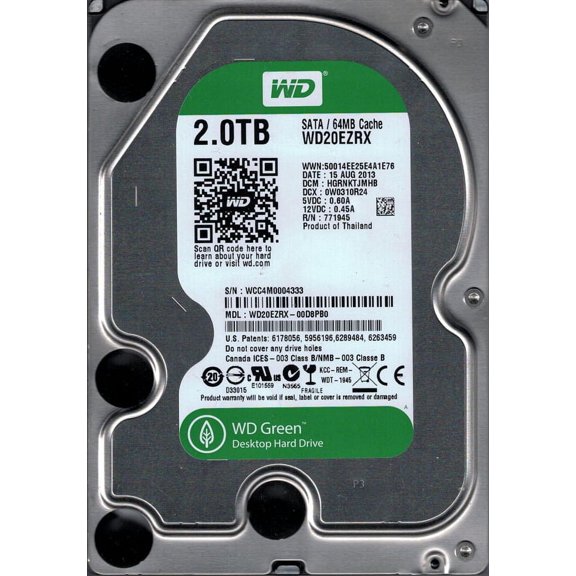 Western Digital WD20EZRX-00D8PB0 DCM: HGRNKTJMHB 2TB