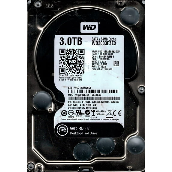 Western Digital WD3003FZEX-00Z4SA0 DCM: EBNNNVJMBB 3TB