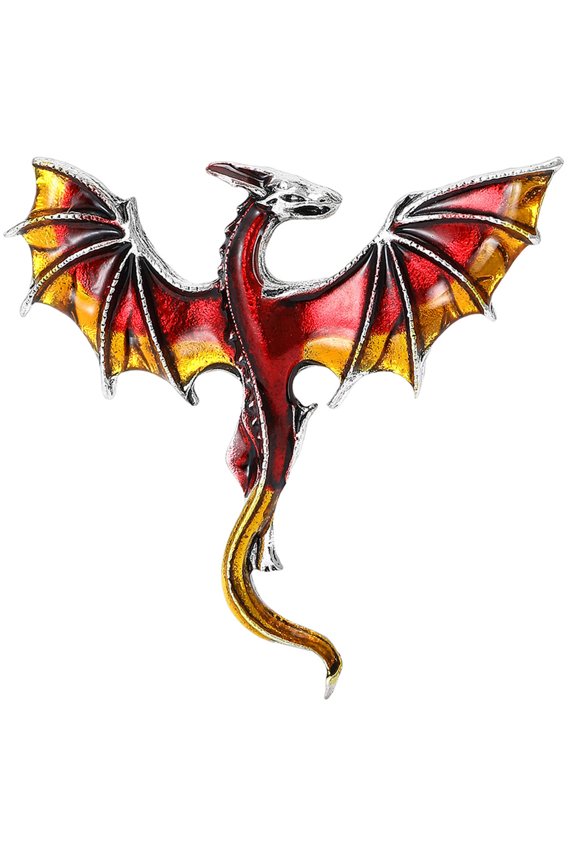Western Dragon Enameled Brooch Alloy Craftsmanship Multipurpose Chest Decoration For Clothing Bags Event