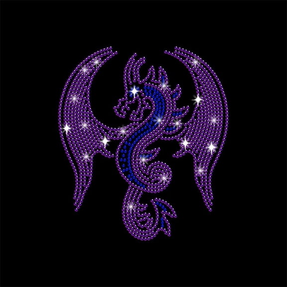 Western Dragon Rhinestone Iron on Transfer 11.7x8.3 Inch Heat Transfer Decal Bling Decals Clear Rhinestone Template Clothing Repair Applique DIY