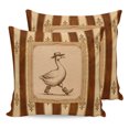 thumbnail image 1 of Western Ducks Pillow Covers 24x24 Set of 2, Farmhouse Modern Rustic Red Brown Stripe Throw Pillow Covers Decorative Couch Cushion Cover, Microfiber Soft Pillowcases for Bedroom Living Room Sofa, 1 of 9
