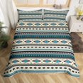 thumbnail image 1 of Western Duvet Cover Southwestern Native Aztec Bedding Sets King,Ethnic Arrow Comforter Cover Vintage Exotic Geometric Triangle Bed Set,African Indian Tribal Geometry Boho Decor,Pebble Gery Blue, 1 of 5