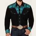 thumbnail image 1 of Western Embroidered Cowboy Shirts for Men Button Down Shirts Long Sleeve Tops with Floral XL, 1 of 8