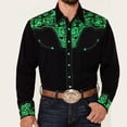 thumbnail image 1 of Western Embroidered Cowboy Shirts for Men Button Down Shirts Long Sleeve Tops with Floral XXXL, 1 of 8