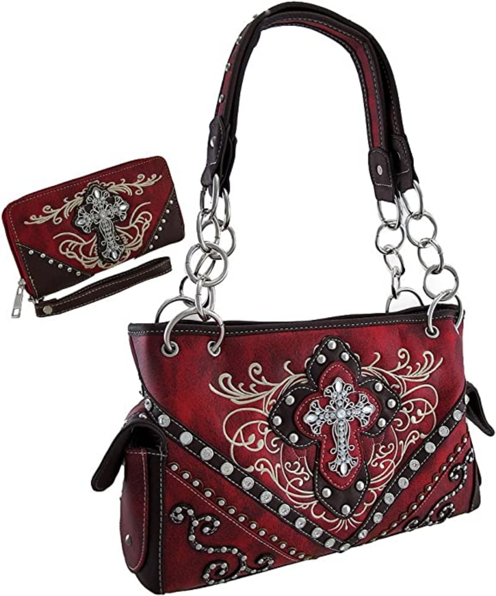 Red Croc With Swarovski Crystal Cross - Forever Treasures Boutique