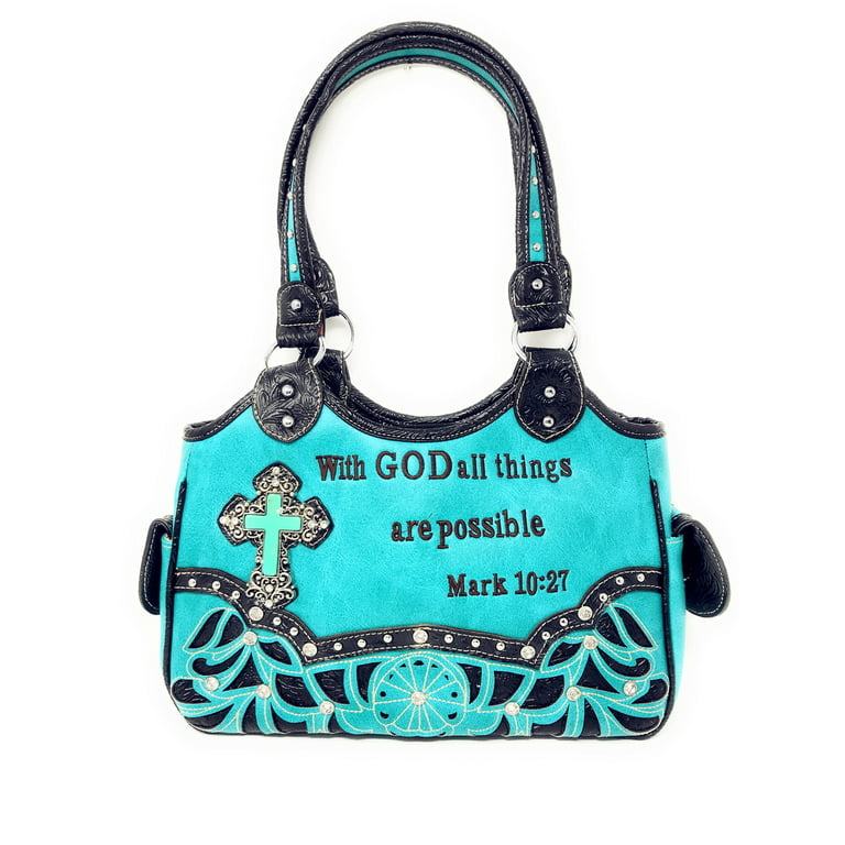 Tiffany) Blue Colored Women Handbag Purse Shoulder Bag Wallet