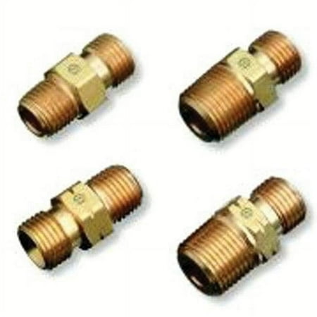 Regulator Outlet Bushing, 200 psi, Brass, B-Size, 1/4 in (NPT) RH, Male, Oxygen