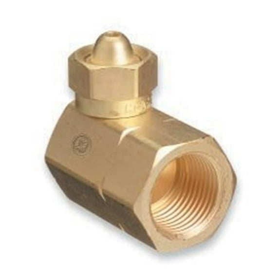 Brass Cylinder Adaptor, CGA-200 "MC" Acetylene To CGA-510 POL Acetylene 90°