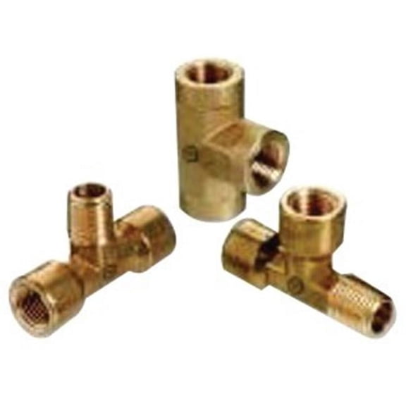 Western Enterprises Pipe Thread Tees, Connector, 3,000 PSIG, Brass, 3/8 in (NPT) - 1 EA (312-BFT-6HP)