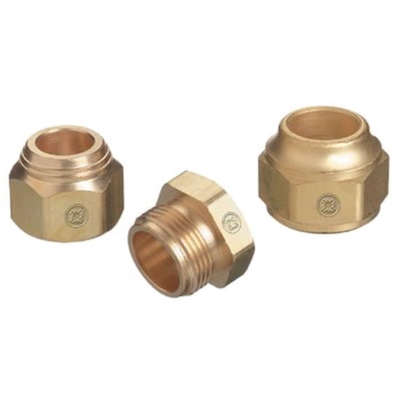 Torch Tip Nut Replacements, Brass, 7/8 in - 20, Hex, Male