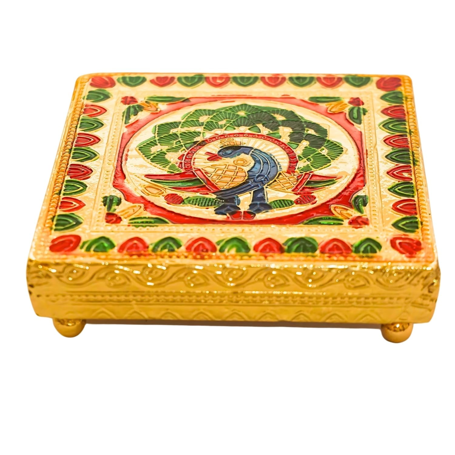 Western Era Handcrafted Wooden Pooja Chowki for Temple Sturdy Durable ...