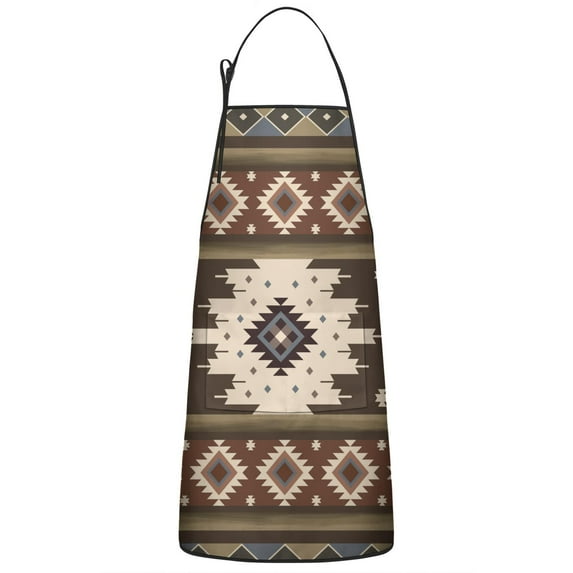 Western Ethnic Tribal Apron with Pocket Chef Aprons Waterproof Bib Aprons for Birthday Gifts for Dad Step Cooking Aprons for Kitchen Cool BBQ Grilling