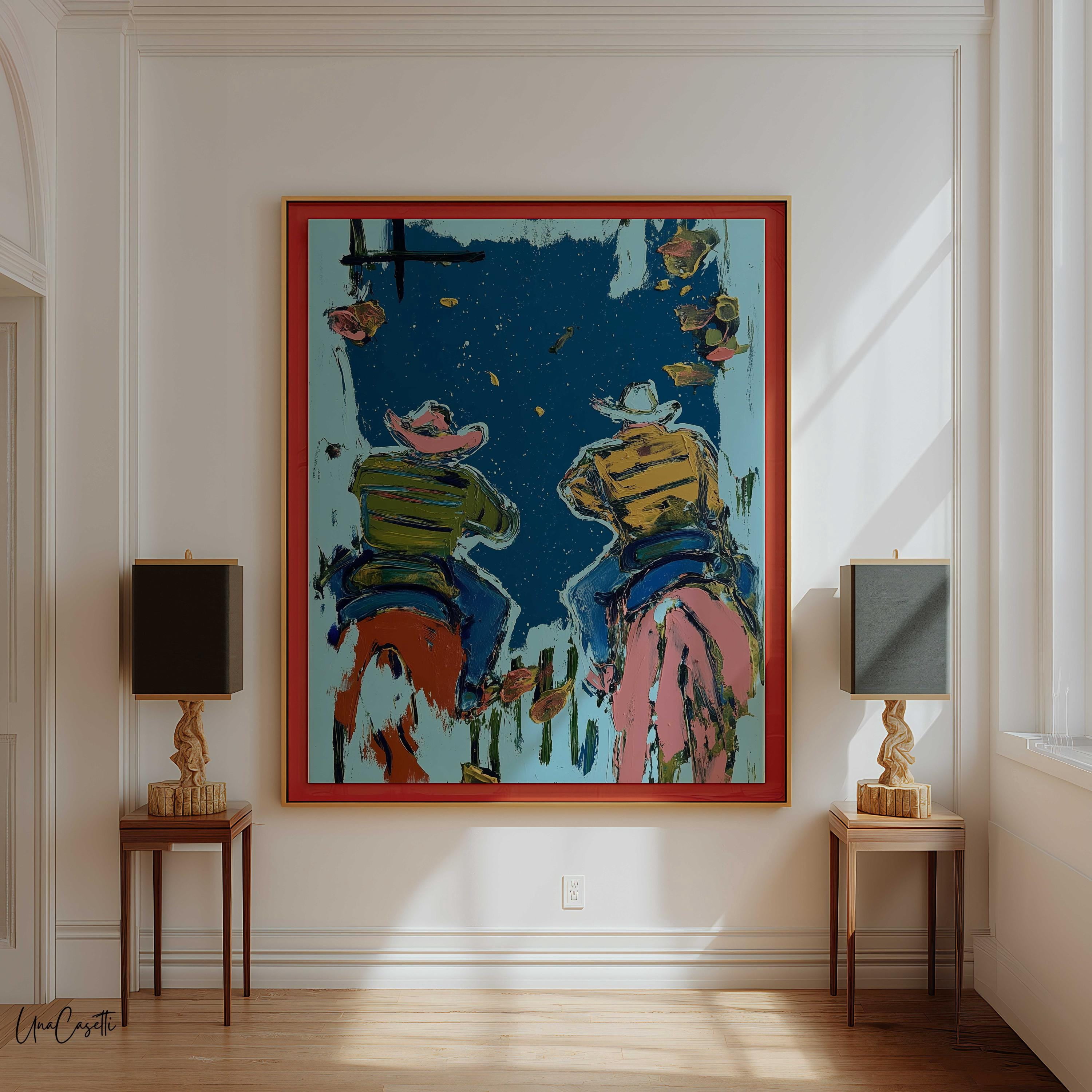 Rode Poaster Western Expressionist Bold Art Rodeo Modern Figurative Western ...