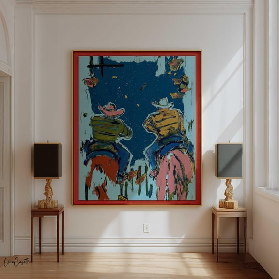Western Expressionist Wall Art, Bold Western Art, Rodeo Wall Art, Modern Figurative Western Decor Unframed Paper Print