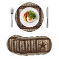 thumbnail image 1 of Western Farmhouse Round 13 Inch Placemats Set of 6, Primitive Rustic Country Retro Texas Star HeatResistant Non Slip Place Mats for Dining Table, Wipeable Braided Kitchen Table Mats for Housewarming, 1 of 9