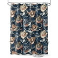 thumbnail image 1 of Western Farmhouse Shower Curtain, Vintage Cowboy Hat Bathroom Decor Curtains Set with Hooks, Bule Waterproof Fabric Home Accessories， 72 X 78 Inch Long, 1 of 6