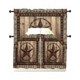 thumbnail image 1 of Western Farmhouse Swag Curtains for Living Room/Bedroom Windows, Primitive Rustic Country Retro Texas Star Kitchen Curtains and Valances Set 36 Inch Length, Swags Valance Curtain Panels, 1 of 5