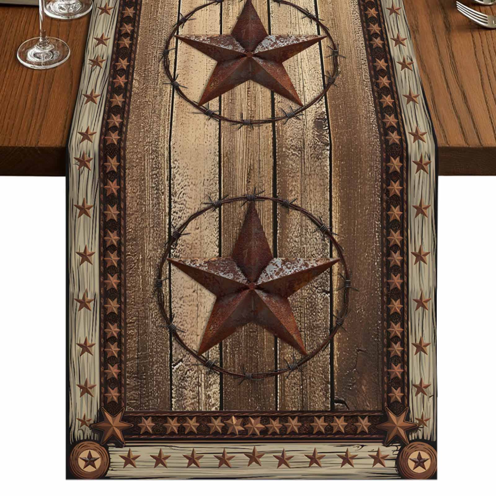 Western Rustic Table Runner Western Farmhouse Table Runner 90 Inches Long,Primitive Rustic Country ...
