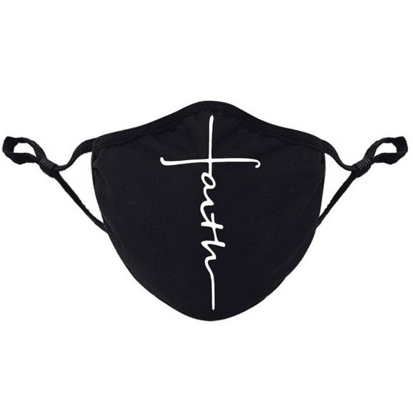 106408 100 Percent Cotton Faith Mask with Filter, Black