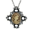 thumbnail image 1 of Western Fashion 12722-GLD Burnished Silver Rhombus Light Colored Topaz Cameo Pendant, Light Colored Topaz, 1 of 1