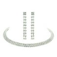 thumbnail image 1 of Western Fashion 12919 2 Row Rhinestone Choker Set, Silver, 1 of 1