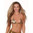 thumbnail image 1 of Western Fashion 14526 Metal Mesh Halter Top, Gold, 1 of 3