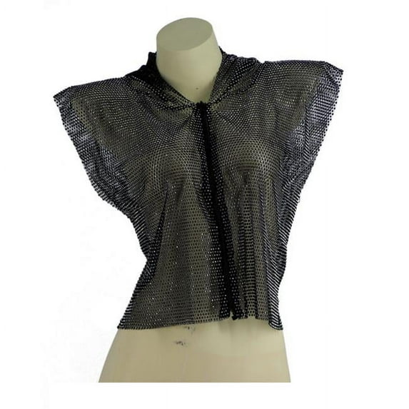 Western Fashion 14556 Rhinestone Mesh Hooded Sleeveless Shirt, Silver