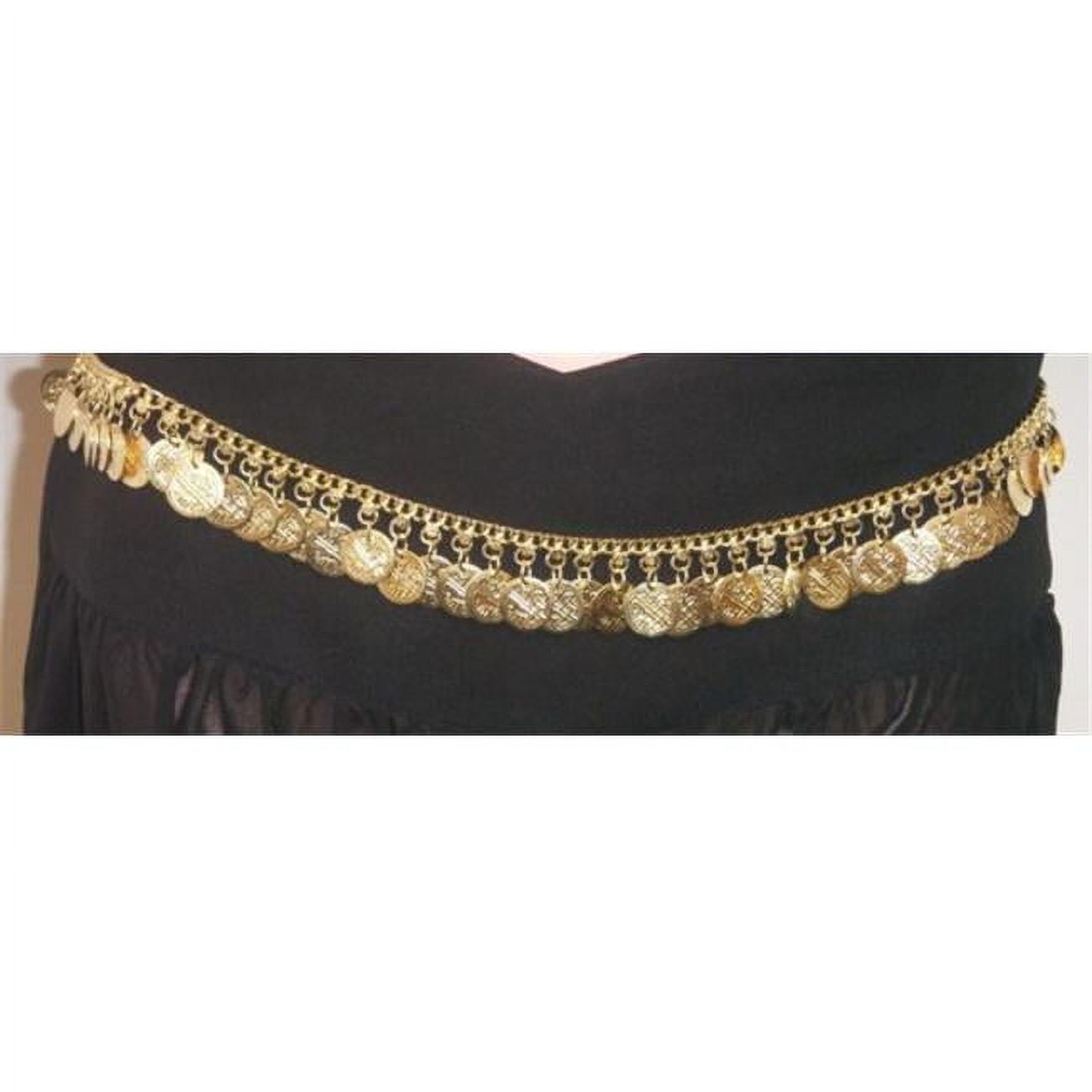 Western Fashion 1477-GLD Single Line Coin Belt, Gold