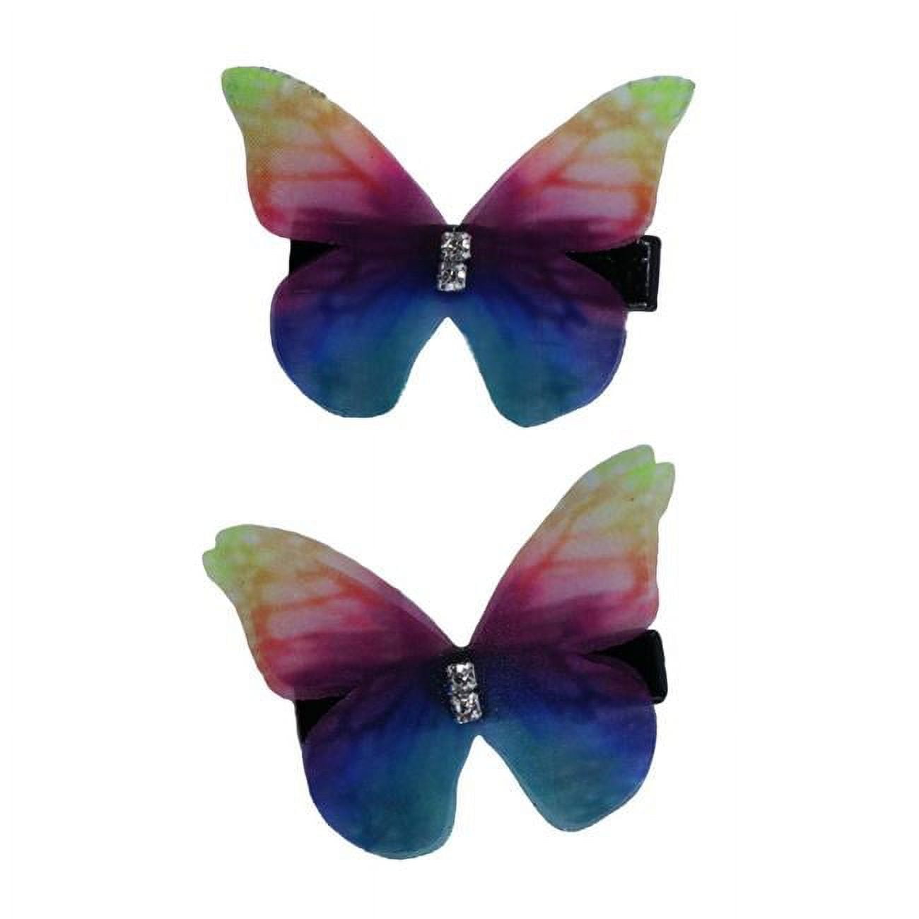 Western Fashion 18356-RNB Rainbow Butterfly Hair Clips - Blue, Red ...
