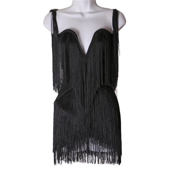 Western Fashion 2545-S Flapper Dress, Black - Small