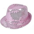 thumbnail image 1 of Western Fashion 3819-PNK Sequin Fedora Hat, Pink, 1 of 1