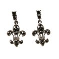 thumbnail image 1 of Western Fashion 431-BLK Rhinestone Fleur-De-Lis Earring, Black, 1 of 1
