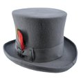 thumbnail image 1 of Western Fashion 69513-GRY-L 6 in. x 59 cm 100 Percent Wool Felt Steampunk Top Hat, Gray - Large, 1 of 1