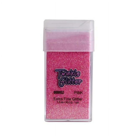 Western Fashion 80002 1.5 oz Fine Glitter in Square Bottle, Pink