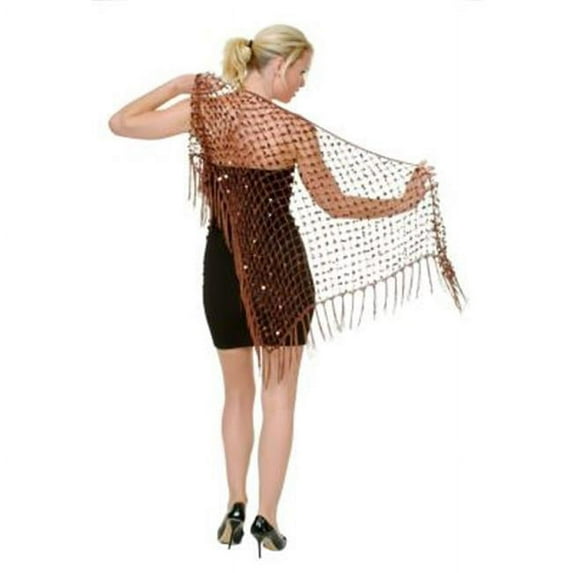 Western Fashion 8271-CPR Solid Crochet Triangle Scarf with Fringes, Copper