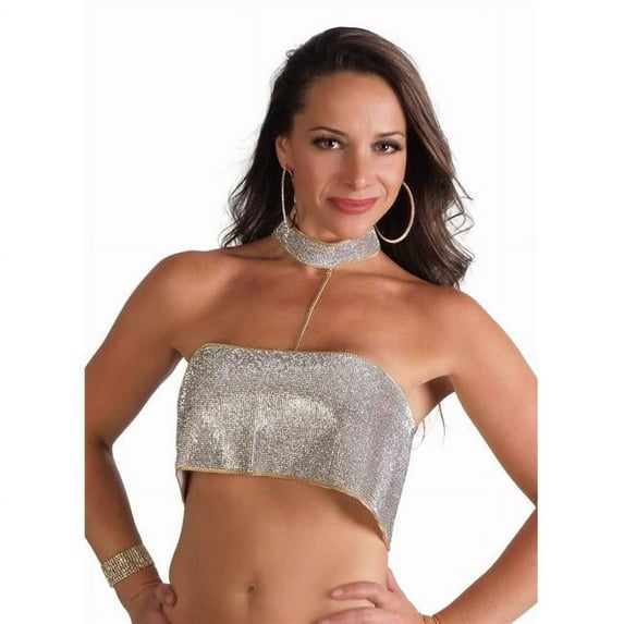 Western Fashion 8459 Rhinestone Halter Top, Silver