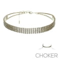 thumbnail image 1 of Western Fashion 8715-G Five Rows Rhinestone Choker, Gold, 1 of 1