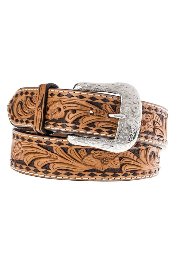 Accessories Mens Twisted X Floral Brown Buckstitch Be 38 Tan